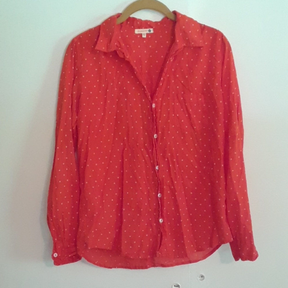 Anthropologie star print cotton button down
